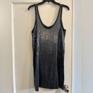 Vince Sequin Black Dress
